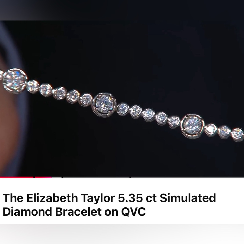 Elizabeth Taylor Tennis Bracelet With simulated diamonds new 7”